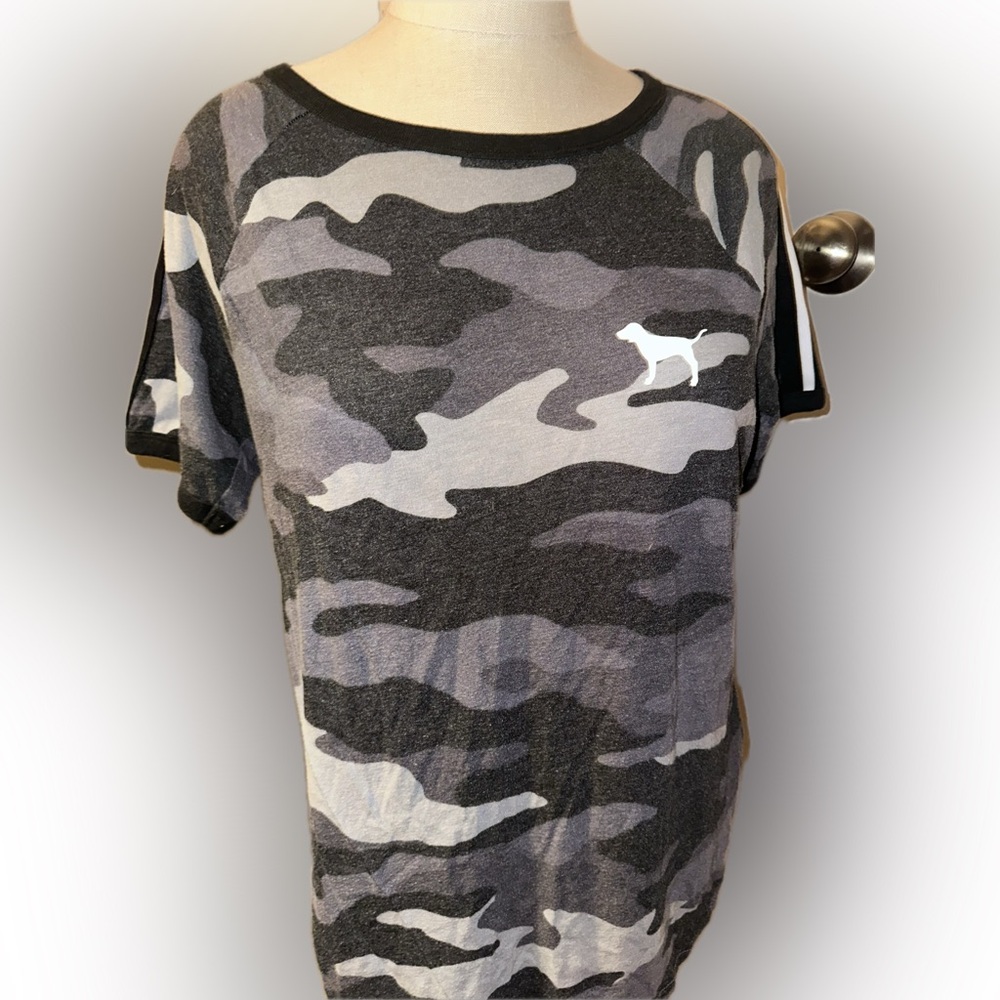 Victoria's Secret PINK Gray and Black Tee